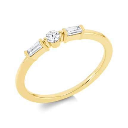 Baguette Gelbgold 18kt 0,17 Diamantringe mit 3 Diamanten - 1GG41