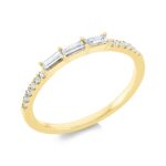 Baguette Gelbgold 18kt 0,33 Diamantringe mit 15 Diamanten - 1GG42