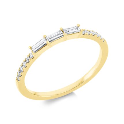 Baguette Gelbgold 18kt 0,33 Diamantringe mit 15 Diamanten - 1GG42