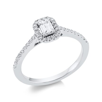 Solitaeire Weißgold 18kt 0,58 Diamantringe mit 37 Diamanten - 1GG87