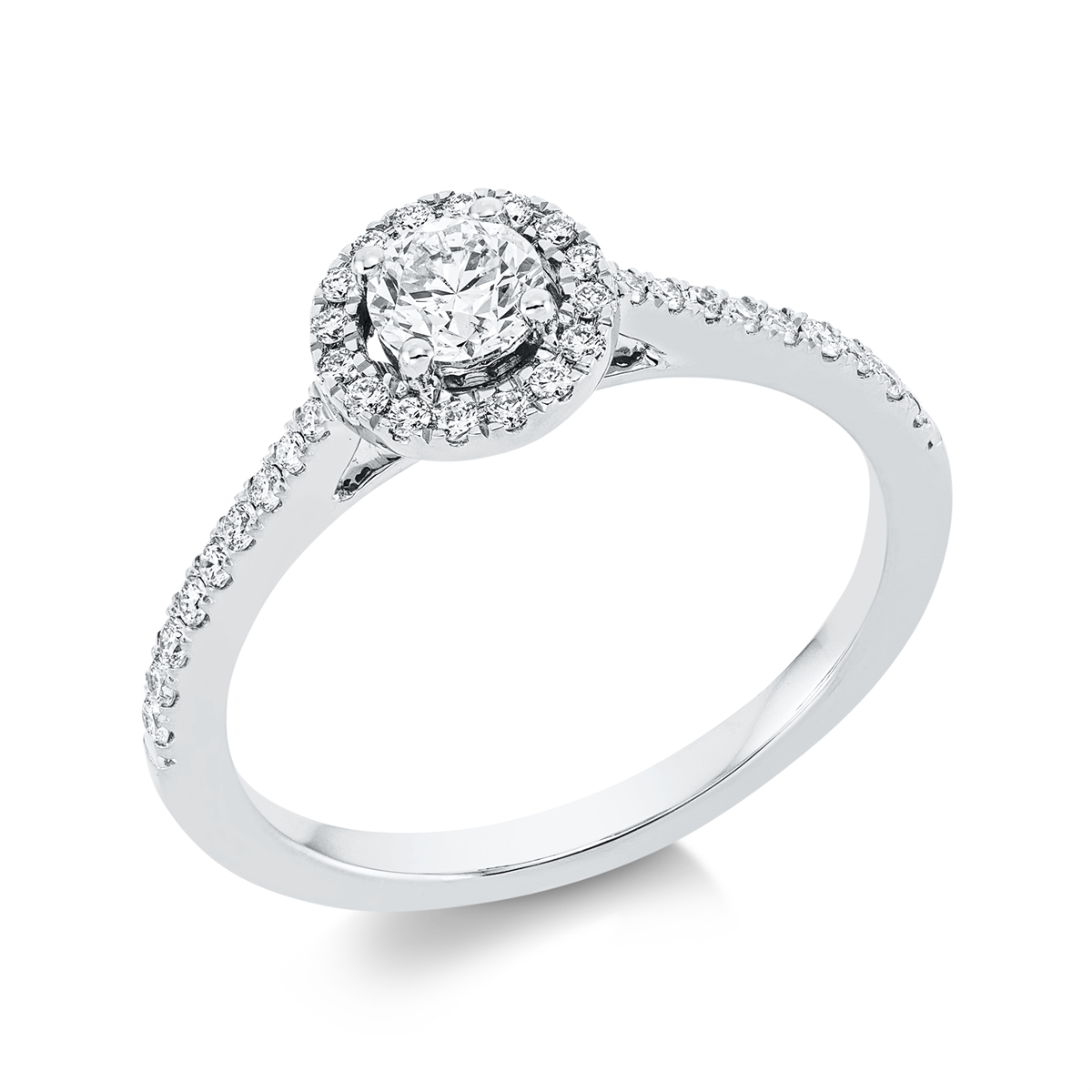 1GG91W Solitaeire Weißgold 18kt 0,49 Diamantringe mit 35 Diamanten - 1GG91 – Bild 1