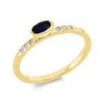Farbstein Gelbgold 18kt 0,06 Diamantringe Farbstein 0,31 ct - 1GH24