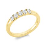 Baguette Gelbgold 18kt 0,50 Diamantringe mit 5 Diamanten - 1GH36