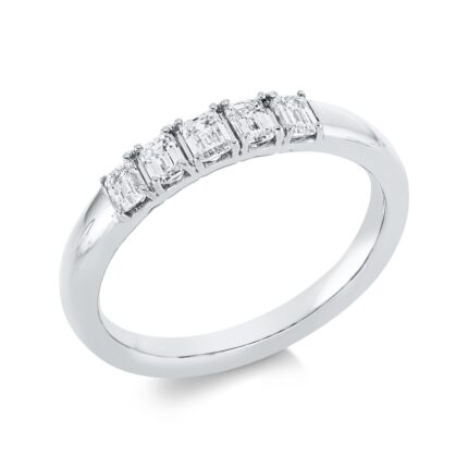 Baguette Weißgold 18kt 0,50 Diamantringe mit 5 Diamanten - 1GH36