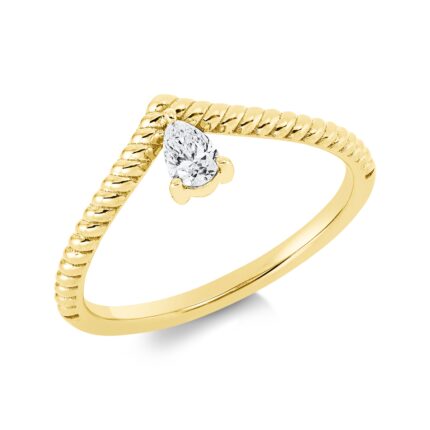 Solitaeire Gelbgold 18kt 0,16 Diamantringe mit 1 Diamanten - 1GH37