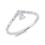 Solitaeire Weißgold 18kt 0,22 Diamantringe mit 12 Diamanten - 1GH38