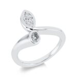 Solitaeire Weißgold 18kt 0,60 Diamantringe mit 2 Diamanten - 1GH39