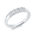 Baguette Weißgold 18kt 0,80 Diamantringe mit 5 Diamanten - 1GH45