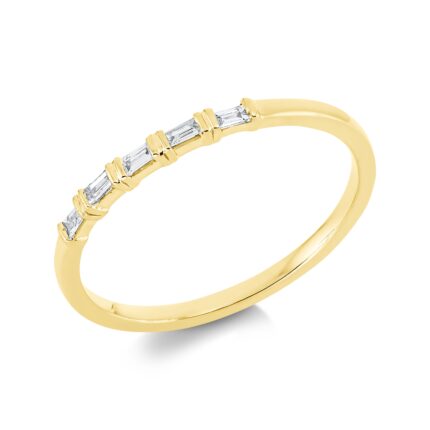 Baguette Gelbgold 18kt 0,07 Diamantringe mit 5 Diamanten - 1GH50