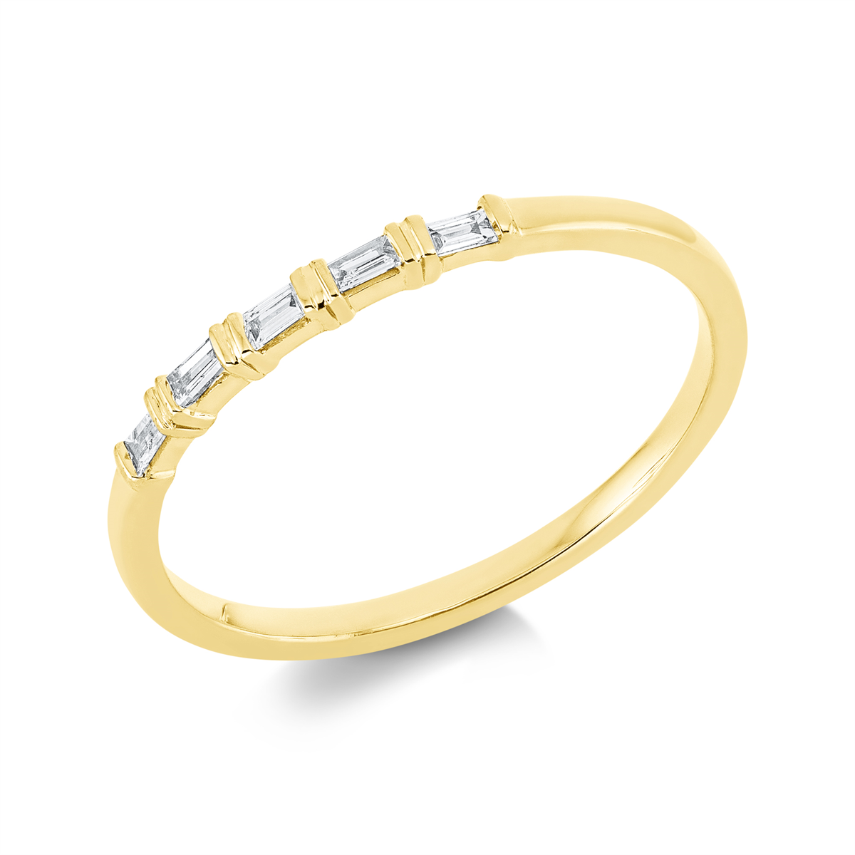 1GH50G Baguette Gelbgold 18kt 0,07 Diamantringe mit 5 Diamanten - 1GH50 – Bild 1