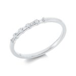Baguette Weißgold 18kt 0,07 Diamantringe mit 5 Diamanten - 1GH50