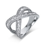 Baguette Weißgold 18kt 1,50 Diamantringe mit 208 Diamanten - 1H405