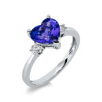 Farbstein 3er-Krappe Weißgold 18kt 0,15 Diamantringe Farbstein 2,35 ct - 1J783