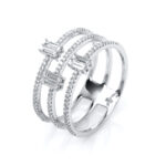 Baguette Weißgold 18kt 0,56 Diamantringe mit 96 Diamanten - 1J838