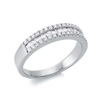 Baguette Platin 95kt 0,46 Diamantringe mit 57 Diamanten - 1K770