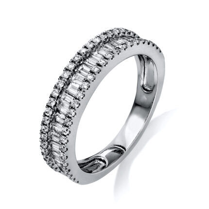 Baguette Weißgold 18kt 0,82 Diamantringe mit 85 Diamanten - 1L248