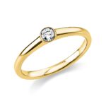 Solitaeire Zarge Gelbgold 18kt 0,15 Diamantringe mit 1 Diamanten - 1O233