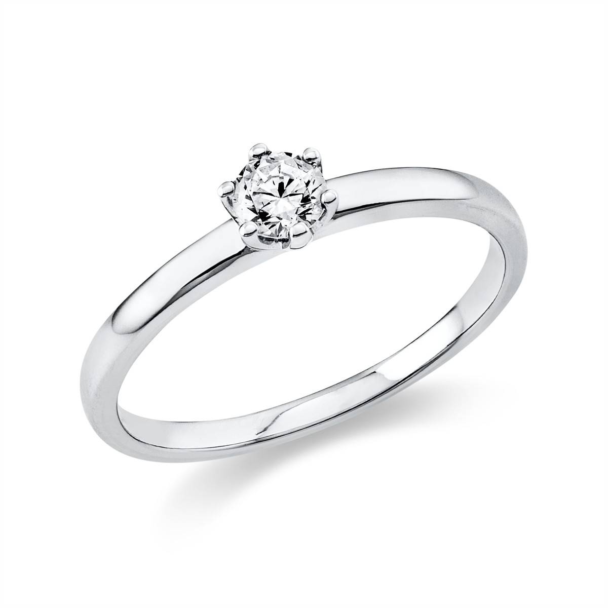 1O323w Solitaeire 6er-Krappe Platin 95kt 0,20 Diamantringe mit 1 Diamanten - 1O323 – Bild 1