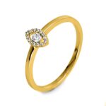 Solitaeire Gelbgold 18kt 0,10 Diamantringe mit 15 Diamanten - 1O508