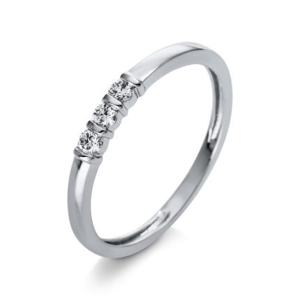 Memoire Weißgold 18kt 0,11 Diamantringe mit 3 Diamanten - 1Q428