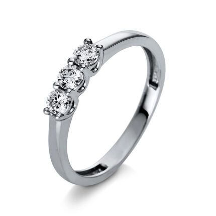 Memoire Weißgold 18kt 0,28 Diamantringe mit 3 Diamanten - 1Q432