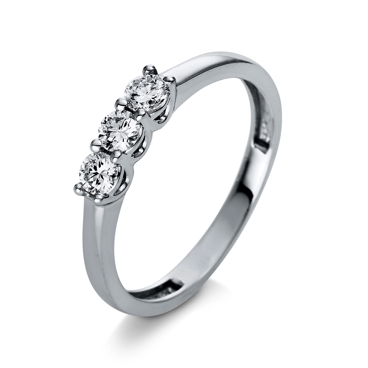 1Q432W Memoire Weißgold 18kt 0,28 Diamantringe mit 3 Diamanten - 1Q432 – Bild 1