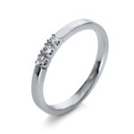 Solitaeire 4er-Krappe Weißgold 18kt 0,09 Diamantringe mit 3 Diamanten - 1Q437