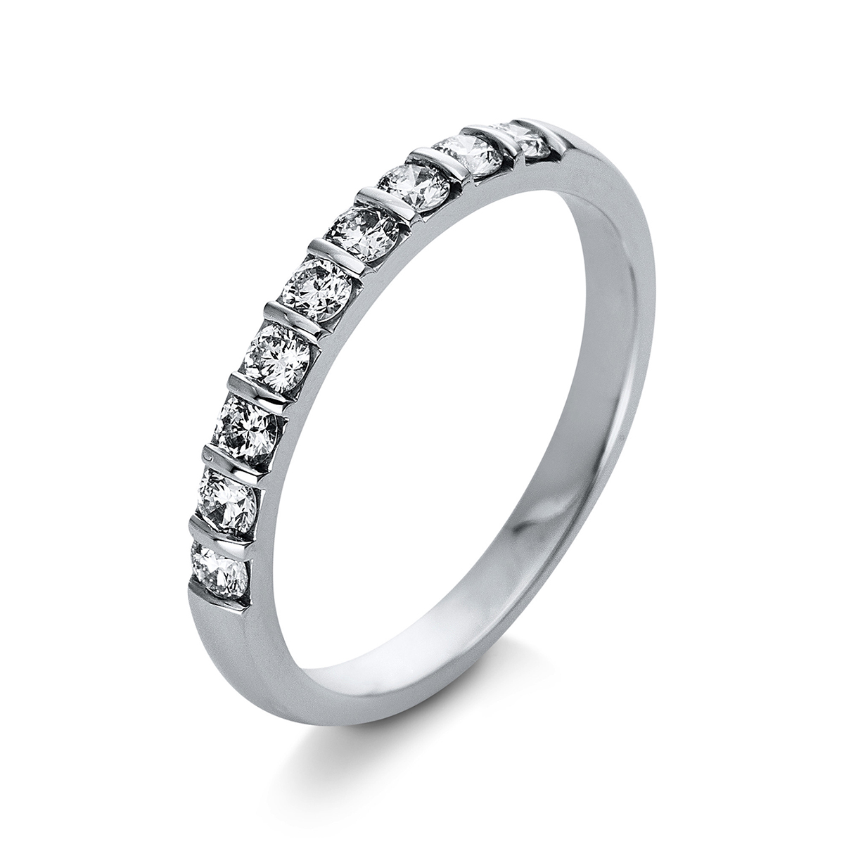 1Q776W Memoire Weißgold 18kt 0,40 Diamantringe mit 9 Diamanten - 1Q776 – Bild 1