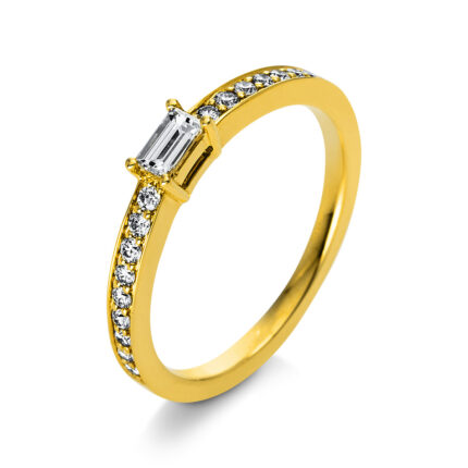 Baguette Gelbgold 18kt 0,39 Diamantringe mit 19 Diamanten - 1R436