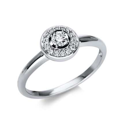 Solitaeire Weißgold 18kt 0,24 Diamantringe mit 17 Diamanten - 1T882