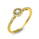 Solitaeire Gelbgold 18kt 0,22 Diamantringe mit 41 Diamanten - 1T884