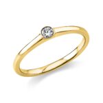 Solitaeire Zarge Gelbgold 18kt 0,10 Diamantringe mit 1 Diamanten - 1U527