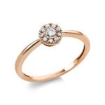 Solitaeire Rosegold 18kt 0,17 Diamantringe mit 10 Diamanten - 1V451
