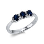 Farbstein Weißgold 18kt 0,13 Diamantringe Farbstein 0,76 ct - 1W456