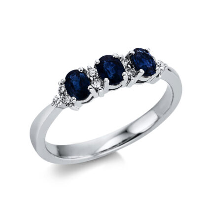 Farbstein Weißgold 18kt 0,13 Diamantringe Farbstein 0,76 ct - 1W456