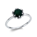 Farbstein 6er-Krappe Weißgold 18kt 0,09 Diamantringe Farbstein 0,82 ct - 1W833