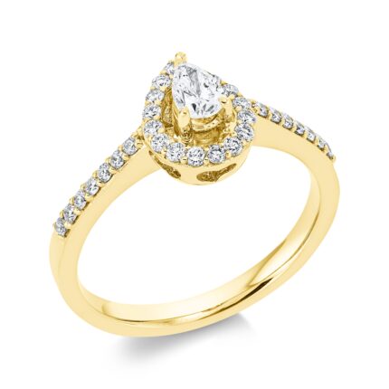 Solitaeire 3er-Krappe Gelbgold 18kt 0,46 Diamantringe mit 31 Diamanten - 1Y472