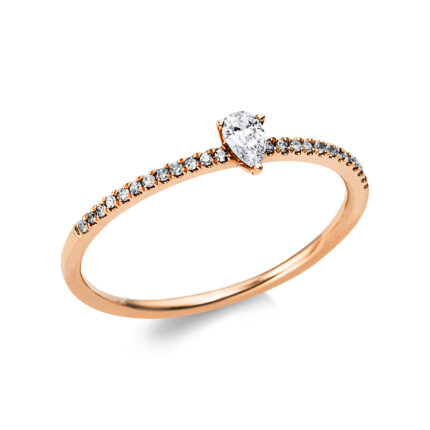Solitaeire 3er-Krappe Rosegold 18kt 0,18 Diamantringe mit 25 Diamanten - 1Z586