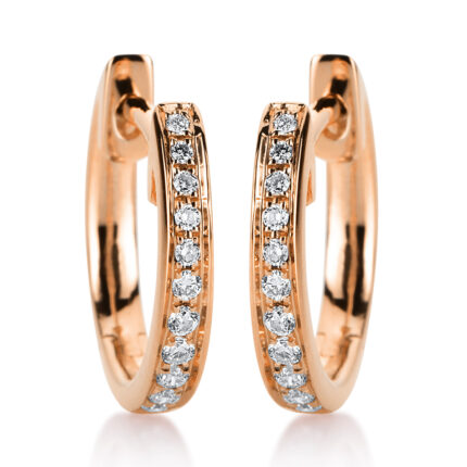 Creolen Rosegold 18kt 0,11 Diamantschmuck mit 22 Diamanten - 2A606