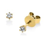 Ohrstecker 6er-Krappe Gelbgold 18kt 0,10 Diamantschmuck mit 2 Diamanten - 2A983