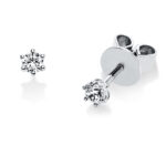 Ohrstecker 6er-Krappe Weißgold 18kt 0,17 Diamantschmuck mit 2 Diamanten - 2A984