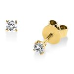 Ohrstecker 4er-Krappe Gelbgold 18kt 0,20 Diamantschmuck mit 2 Diamanten - 2A996