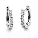 Creolen Weißgold 18kt 0,14 Diamantschmuck mit 18 Diamanten - 2C176