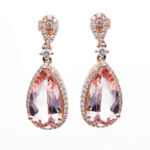 Ohrschmuck Rosegold 18kt 0,63 Diamantschmuck Farbstein 7,78 ct - 2C929