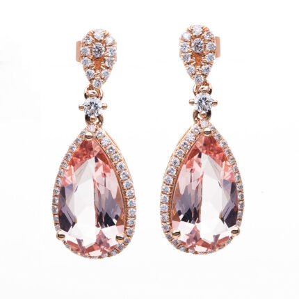 Ohrschmuck Rosegold 18kt 0,63 Diamantschmuck Farbstein 7,78 ct - 2C929