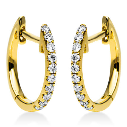 Creolen Gelbgold 18kt 0,16 Diamantschmuck mit 20 Diamanten - 2E622
