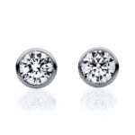 Ohrstecker Zarge Weißgold 18kt 0,05 Diamantschmuck mit 2 Diamanten - 2F025