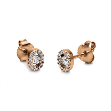 Ohrstecker Rosegold 18kt 0,22 Diamantschmuck mit 30 Diamanten - 2G236