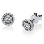 Ohrstecker Platin 95kt 0,38 Diamantschmuck mit 52 Diamanten - 2H057