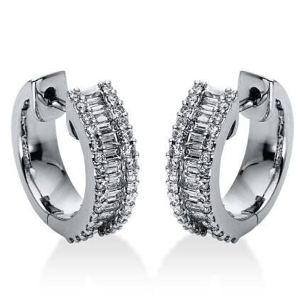 Creolen Weißgold 18kt 0,96 Diamantschmuck mit 84 Diamanten - 2H385